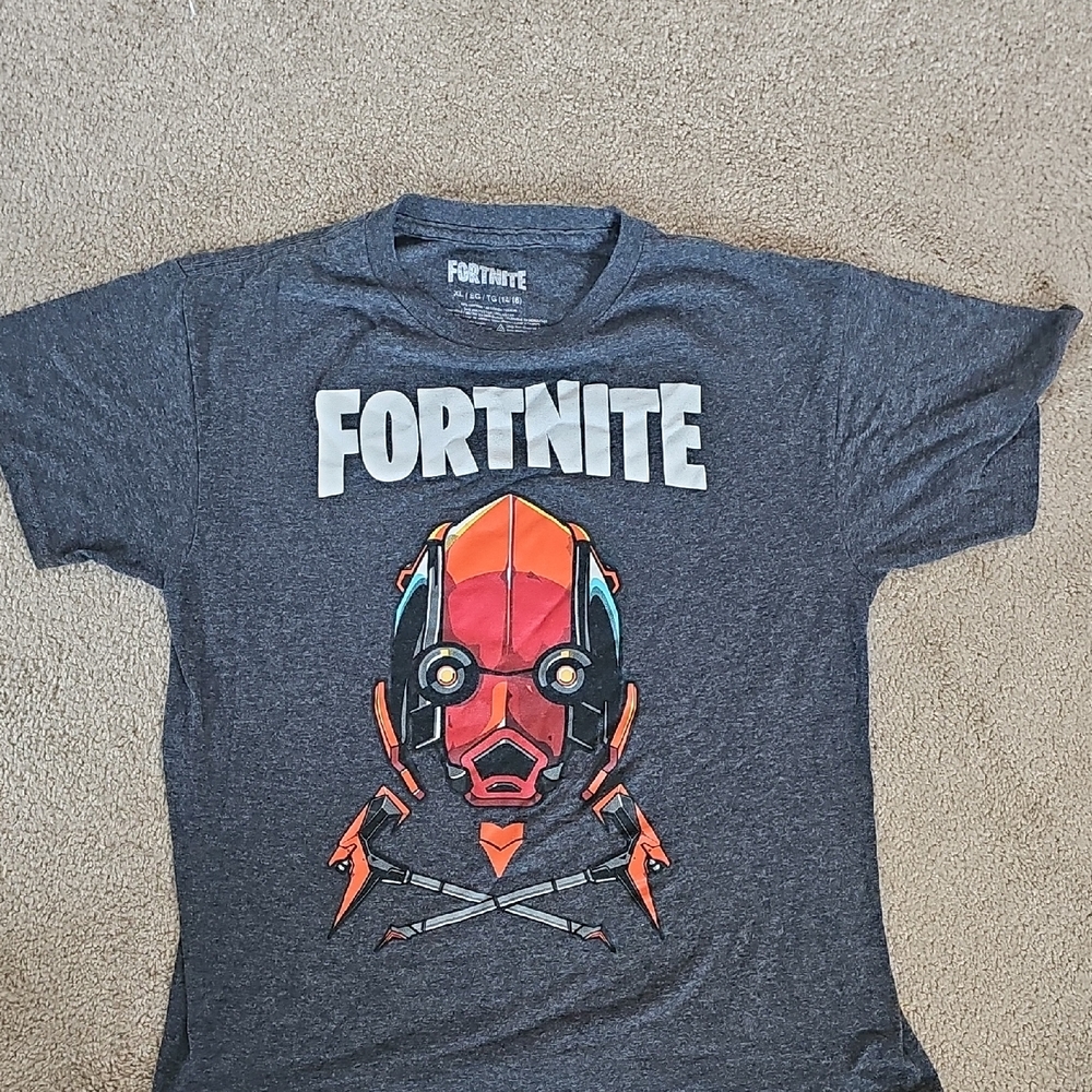 Fortnite Kids Short Sleeve Tee - Gray and Orange